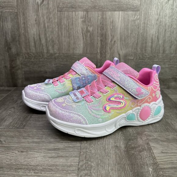 Skechers Light Up Toddler size 5 Princess Wishes Multicolored Shoes - Picture 4 of 8
